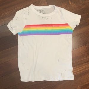Chaser White and Rainbow Baby Tee